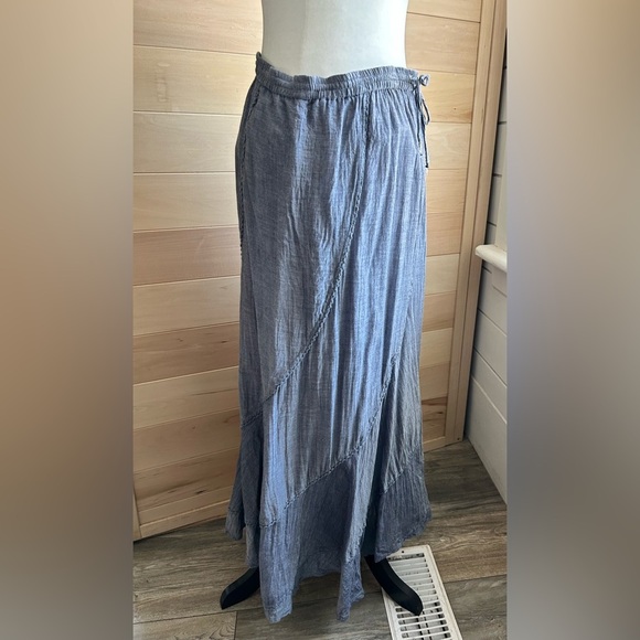 Denver Hayes, sleeveless dress, or skirt,Size L, Blue, tie top/waist - Picture 2 of 11